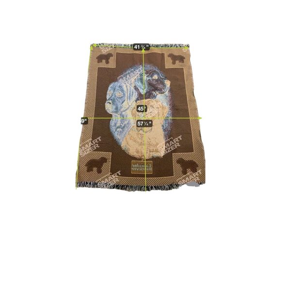 P. Lehmkuhl Labrador Retriever Tapestry Woven Throw Blanket Dogs 41" x 57" - Picture 3 of 7